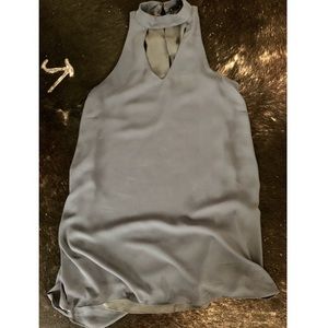 Mock neck charcoal dress